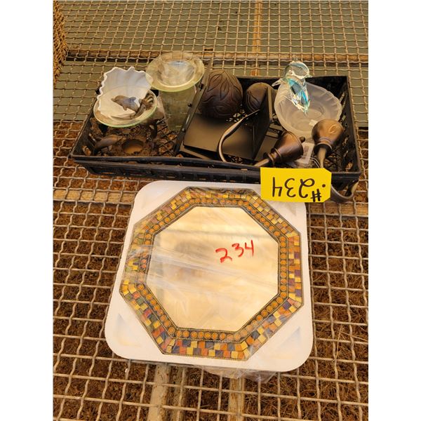 Mosaic mirror, dolphin giftware, etc.