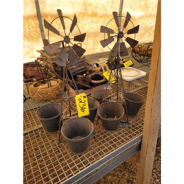 (so much each x 2) 2- Metal windmill planters