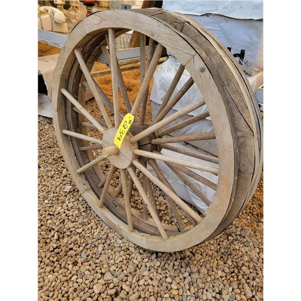 3- Large wooden wheels
