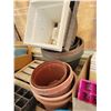Image 5 : Asst Pots, 106's, 3 1/2" pots, planting trays, etc. ,9- 22"x5",3 16"x5"