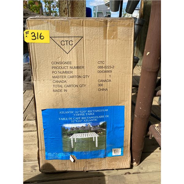 Coffee Table metal 32" x 20" x 2