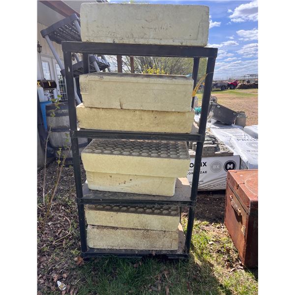 Plastic stand, 7 Styrofoam blocks 7- 6" deep