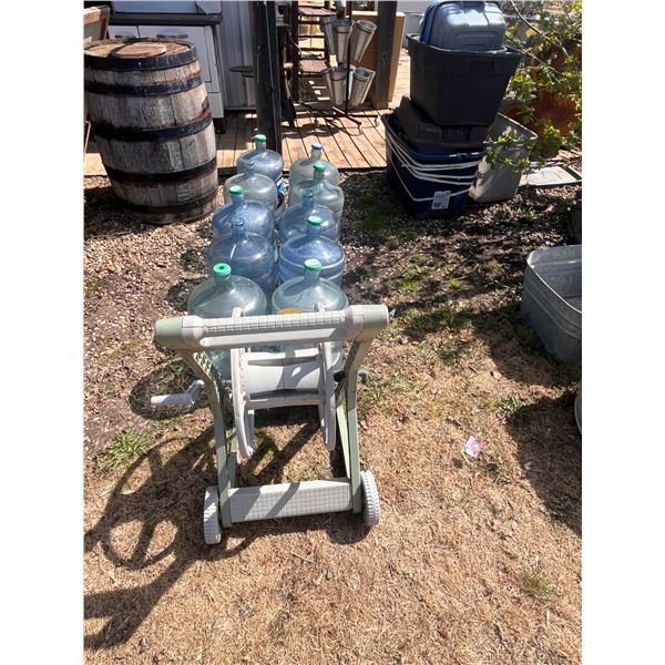 Hose roller & 10- jugs