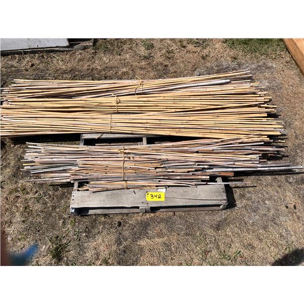 3 bundles 8' bamboo stakes, 1- 5' bundle, 1- 2 1/2'