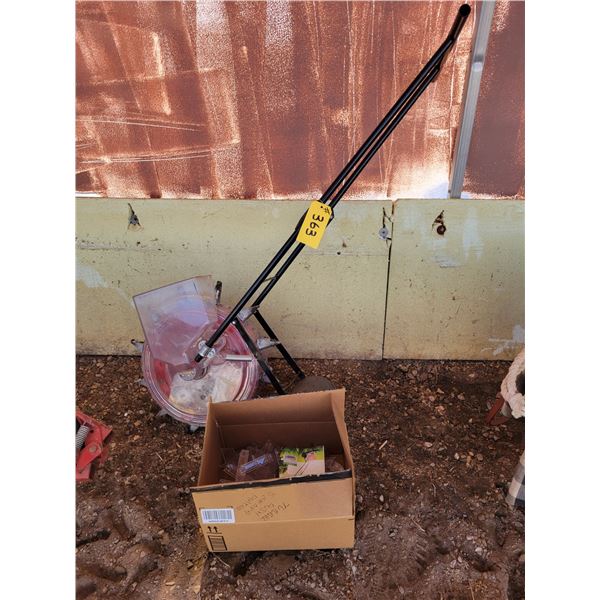 Plastic mulch push planter c/w seed plating