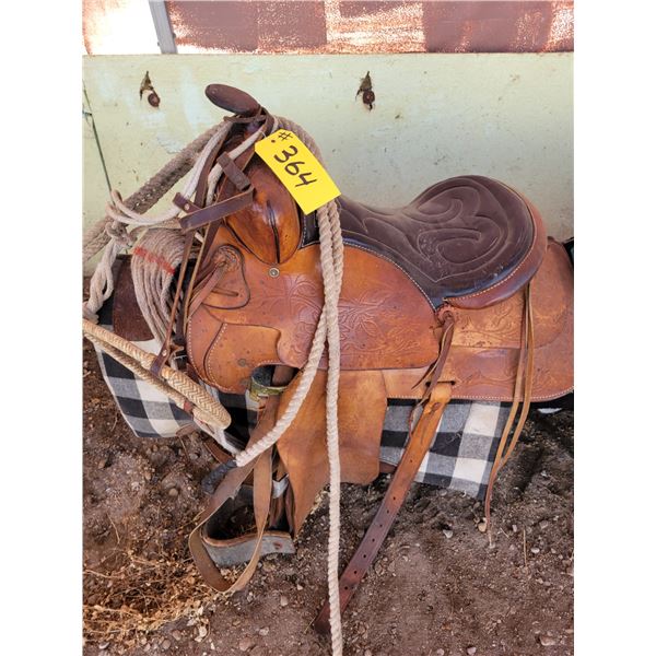 Western Roping Men's saddle, blanket & hackamore
