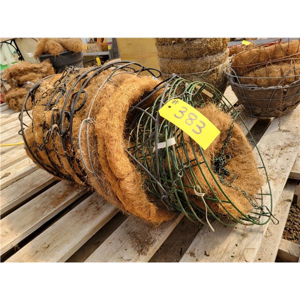 Coconut Metal Baskets  -12, 5- 16",5- 14", 2misc
