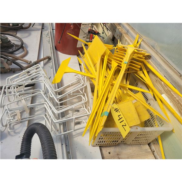 Yellow plastic signs, can be used indoors or outdoors