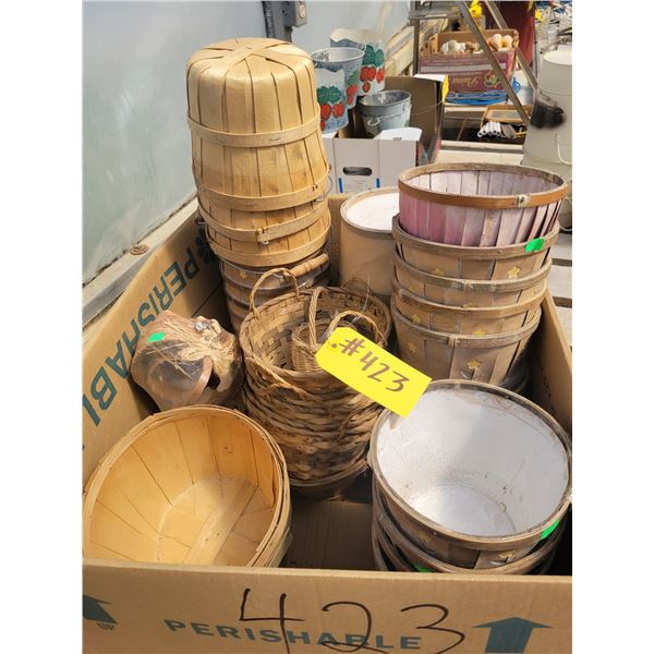 Asst wood pots, approx 35