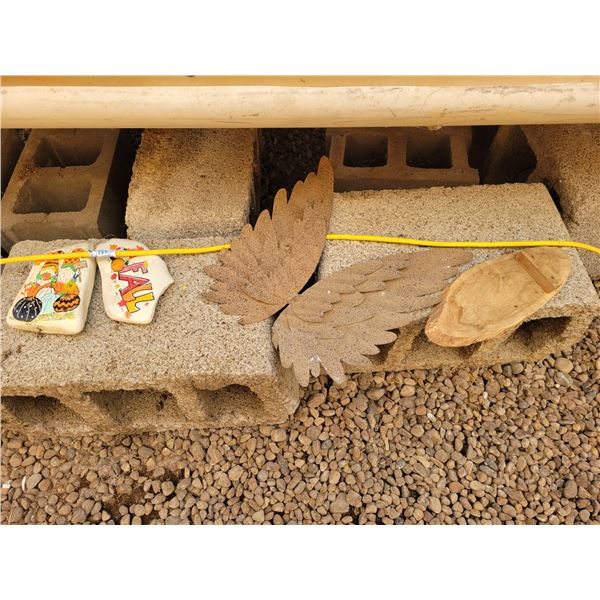 2- Painted rocks, metal wings etc.