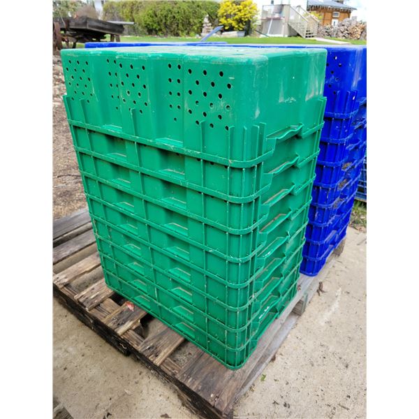 (So much each x 9) 9- Green stackable vegetable crates
