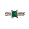 Image 1 : Emerald and Diamond Split Shank Unity Ring