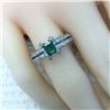 Image 7 : Emerald and Diamond Split Shank Unity Ring