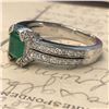 Image 8 : Emerald and Diamond Split Shank Unity Ring