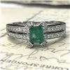 Image 9 : Emerald and Diamond Split Shank Unity Ring