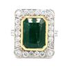 Image 1 : Emerald & Diamond Octagonal Ring Designer Signed