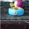 Image 5 : Sky Blue Enamel Wide Band with Bezel-Set Diamond