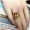 Image 6 : Yellow Sapphire Ring with Diamond Halo & Shoulders