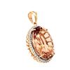 Image 2 : Morganite and Diamond Halo Pendant - Gem Quality