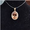 Image 6 : Morganite and Diamond Halo Pendant - Gem Quality