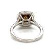 Image 6 : Cushion-Cut Yellow and Colorless Diamond Halo Ring