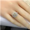 Image 7 : Cushion-Cut Yellow and Colorless Diamond Halo Ring