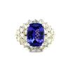 Image 1 : Cushion-Cut Tanzanite and Diamond "Avalanche" Ring