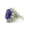 Image 2 : Cushion-Cut Tanzanite and Diamond "Avalanche" Ring