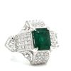 Image 3 : Emerald & Diamond Ring - Signed, GIA Certified