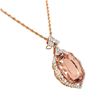 Image 2 : Morganite Pendant with Diamond Halo - Rose Gold