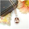 Image 4 : Morganite Pendant with Diamond Halo - Rose Gold