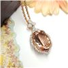 Image 5 : Morganite Pendant with Diamond Halo - Rose Gold