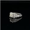 Image 2 : Art-Deco Style European-Cut Diamond Platinum Ring
