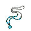 Image 1 : Turquoise, Emerald, and Diamond Necklace