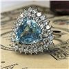Image 6 : Rare Paraiba Tourmaline Arctic Blue & Diamond Ring