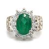 Image 1 : Oval-Cut Emerald and Stately Diamond Halo Ring