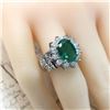 Image 8 : Oval-Cut Emerald and Stately Diamond Halo Ring