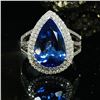 Image 1 : Tanzanite and Diamond Halo Ring