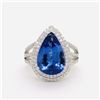 Image 2 : Tanzanite and Diamond Halo Ring