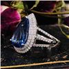 Image 4 : Tanzanite and Diamond Halo Ring