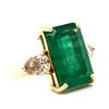 Image 2 : Emerald-Cut Emerald and Champagne Diamond Ring