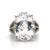 Image 2 : Baby Pink Kunzite & Diamond Trident Shoulder Ring