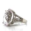 Image 3 : Baby Pink Kunzite & Diamond Trident Shoulder Ring