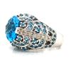 Image 2 : Blue Topaz and Diamond Dome Ring