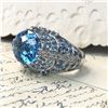 Image 3 : Blue Topaz and Diamond Dome Ring