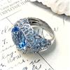 Image 5 : Blue Topaz and Diamond Dome Ring