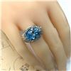 Image 9 : Blue Topaz and Diamond Dome Ring