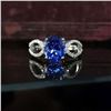 Image 2 : Tanzanite Ring with Looped Diamond Shoulders