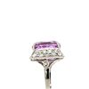 Image 3 : Custom-Made Platinum Kunzite and Diamond Ring
