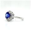 Image 2 : Violet-Colored Tanzanite & Diamond Flower Top Ring